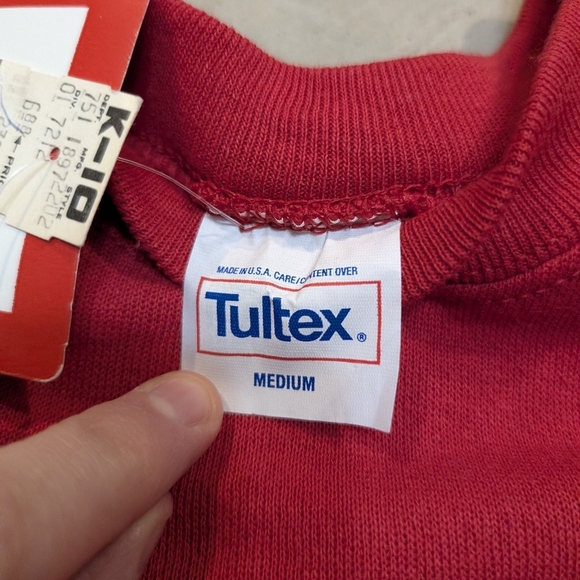 VTG 80s-90s Deadstock Tultex Sweatshirt Mens M Red Blank - Picture 2 of 7